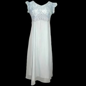 Vintage Baby Blue Lace Formal Dress Size L